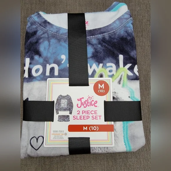 Justice Tie-Dye Sleep Set in Black and Gray - Picture 1 of 4